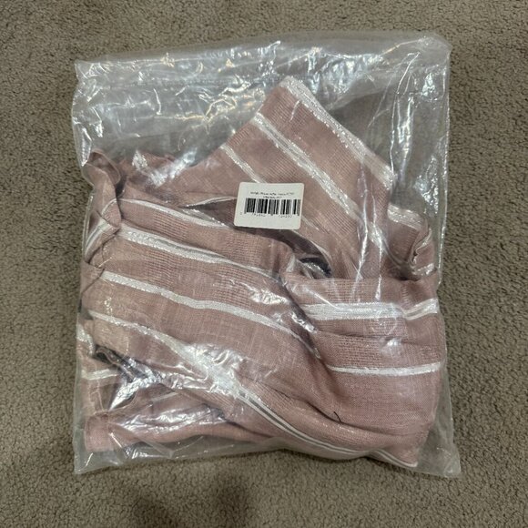 PitUSA Metallic Striped Kaftan in Mauve Size Petite - Picture 6 of 6